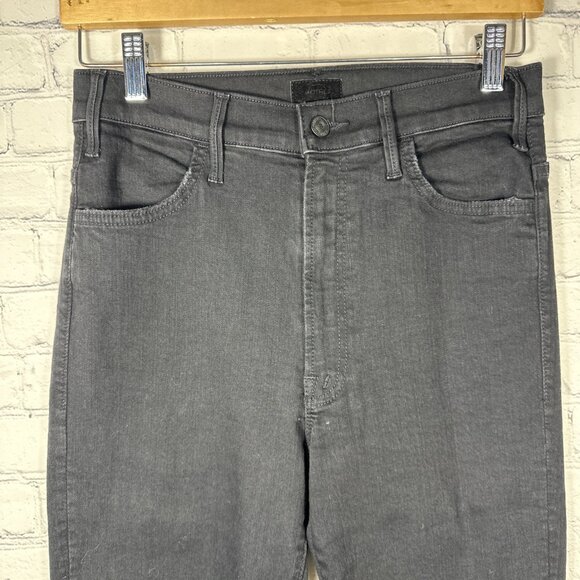 Mother Jeans 27 Black The Hustler Ankle Fray Not Guilty Stretch Denim Hi Rise - Picture 2 of 16